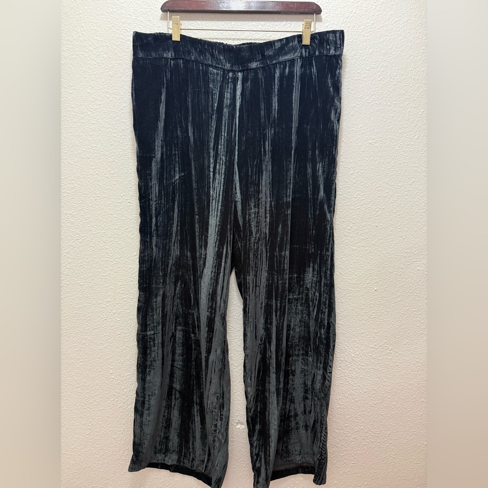 Soft Surroundings, Luxurious Style Crushed Velvet , Wide Legs Pants xl
